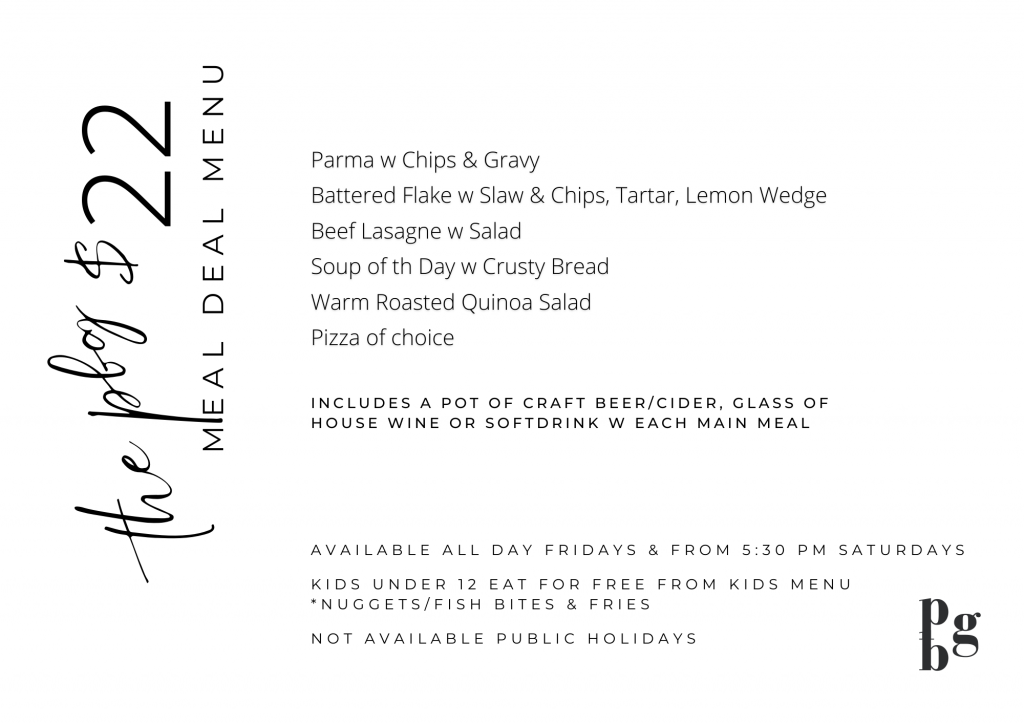 Peninsula Beer Garden Menu